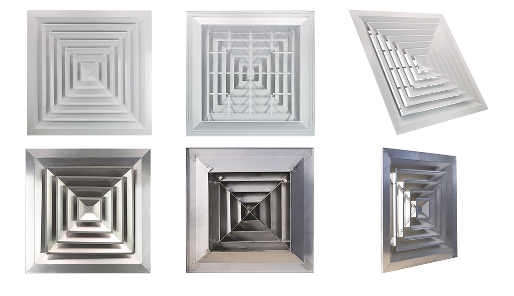 4 way square ceiling diffuser