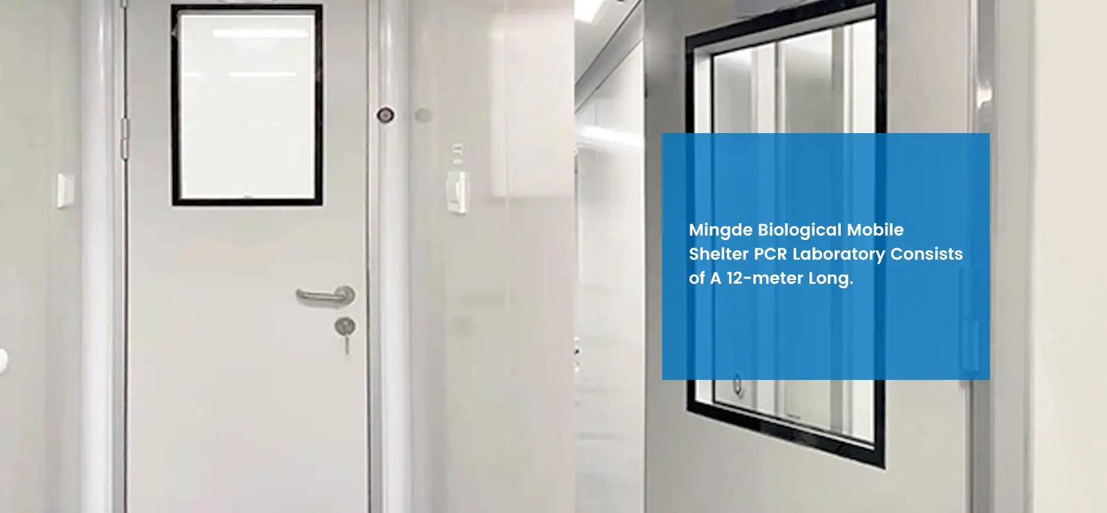 Interior of Mingde Biological’s 12-meter mobile shelter PCR lab (biosafety level 2, meeting national standards).