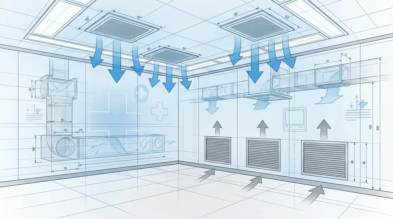 Medical facility hvac grilles layout