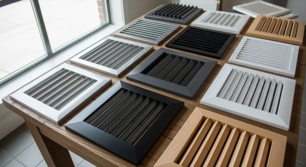 Different vent registers materials