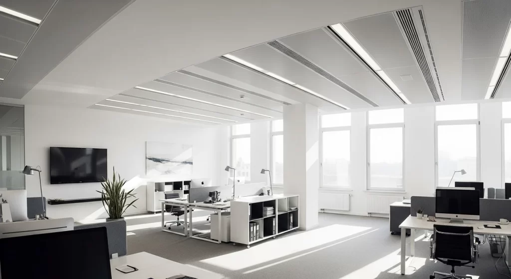Linear slot diffuser in office