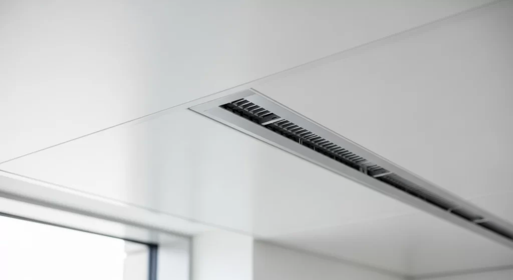 Modern slot diffuser in ceiling