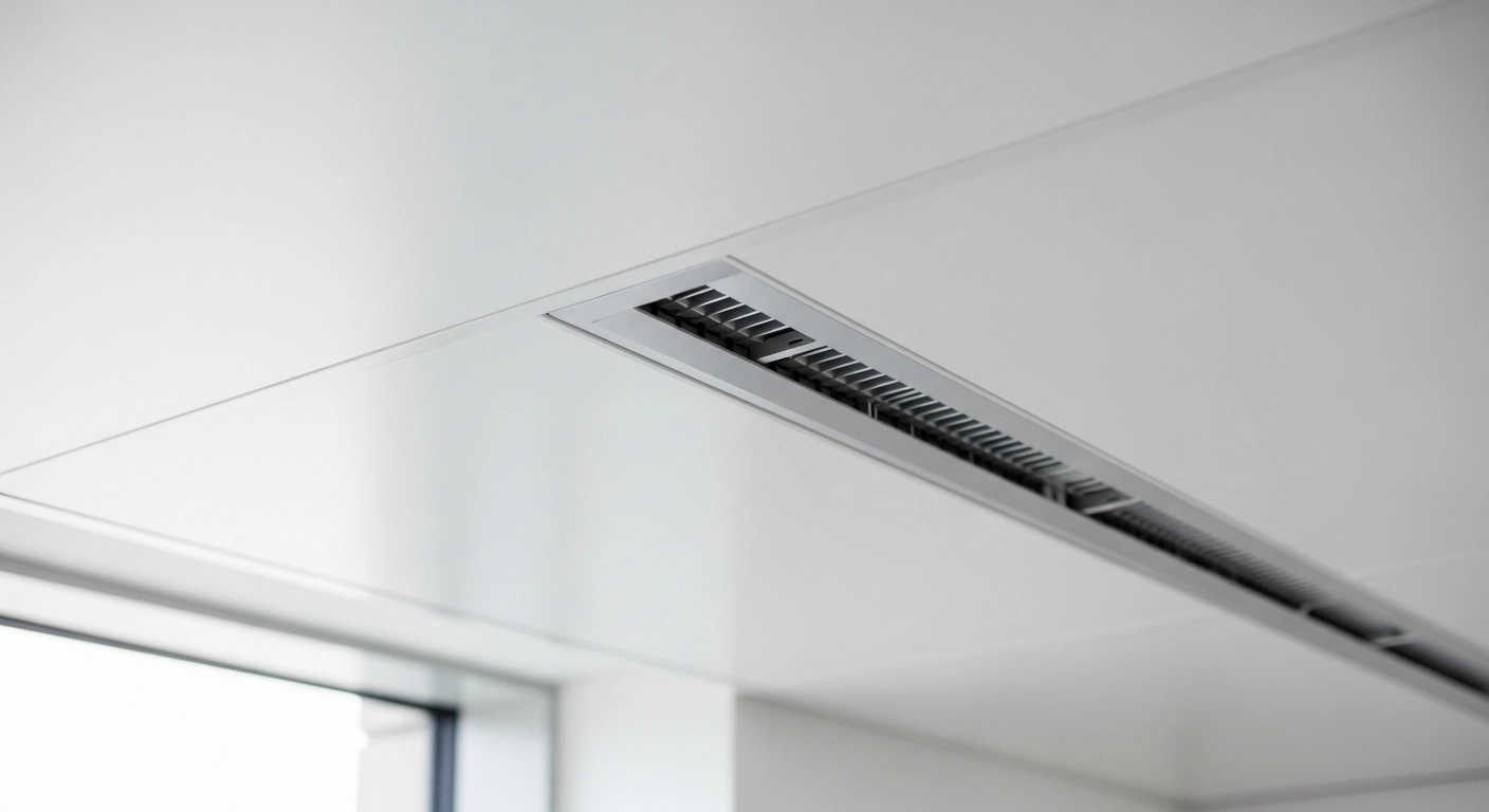 Modern slot diffuser in ceiling