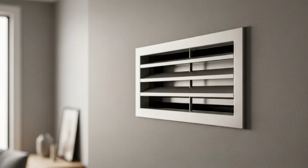 Modern vent registers in wall